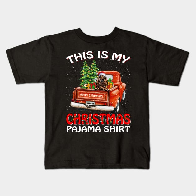 This Is My Christmas Pajama Shirt Bloodhound Truck Tree Kids T-Shirt by intelus